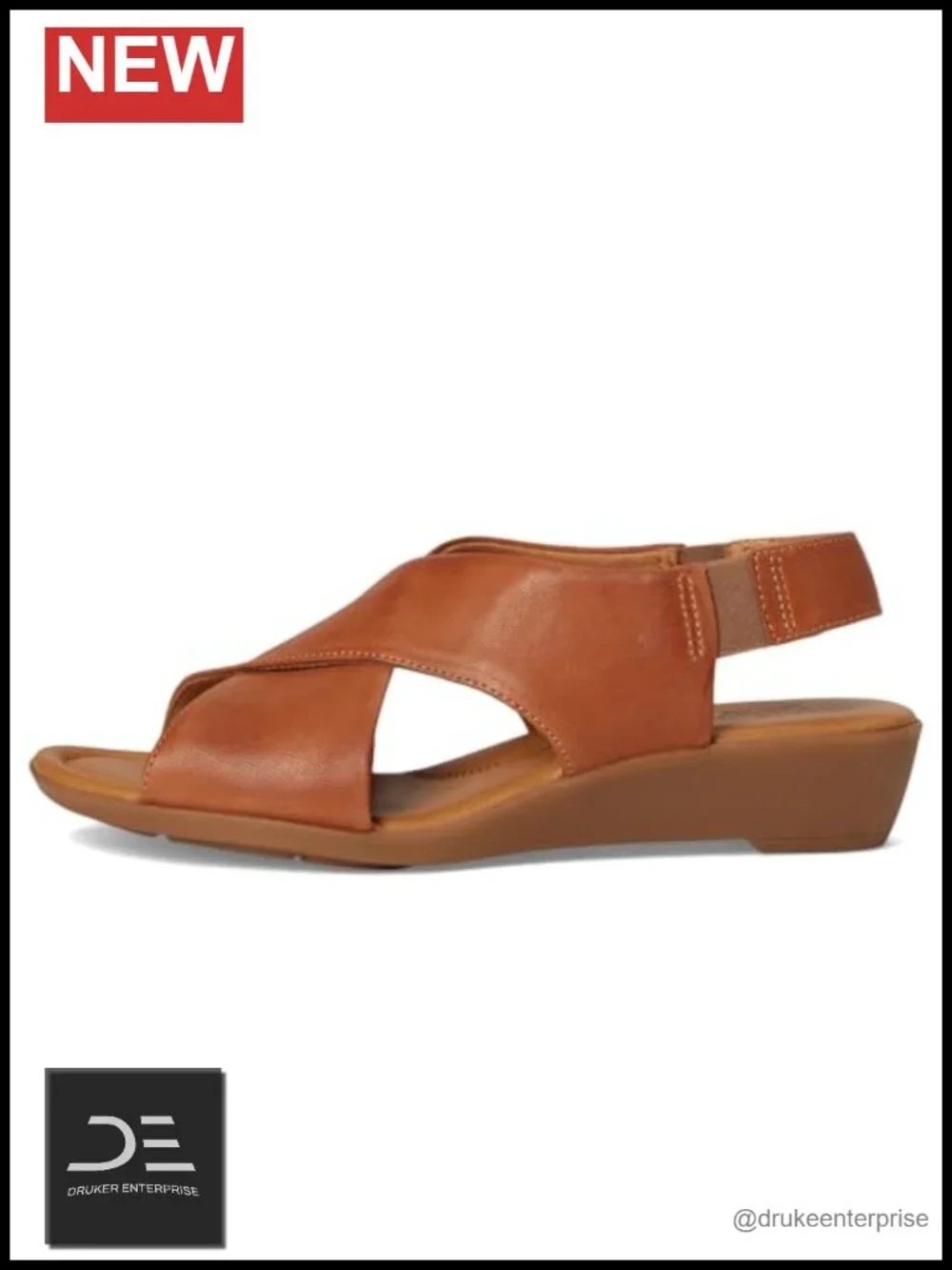 Comfortiva Women's Emilee Midheel Wedge Slingback Sandal Leather Open Toe